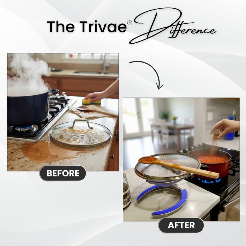 Trivae Pot Lid Holder â€“ 4-in-1 Pot Lid Holder While Cooking, Pan Lid Holder, Trivet & Cake Stand â€“ Versatile Kitchen Tool for Hot Pots, Serving & Display â€“ Space-Saving, Heat-Resistant Stand - Image 2